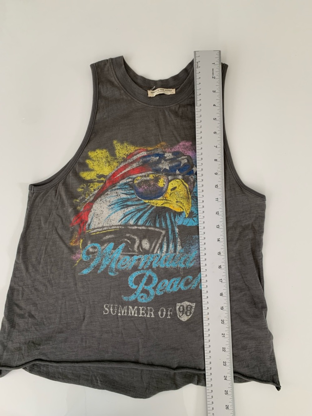 Spell Mermaid Beach Graphic Tank S Boho Vintage Eagle Beach Festival Top - Picture 7 of 8